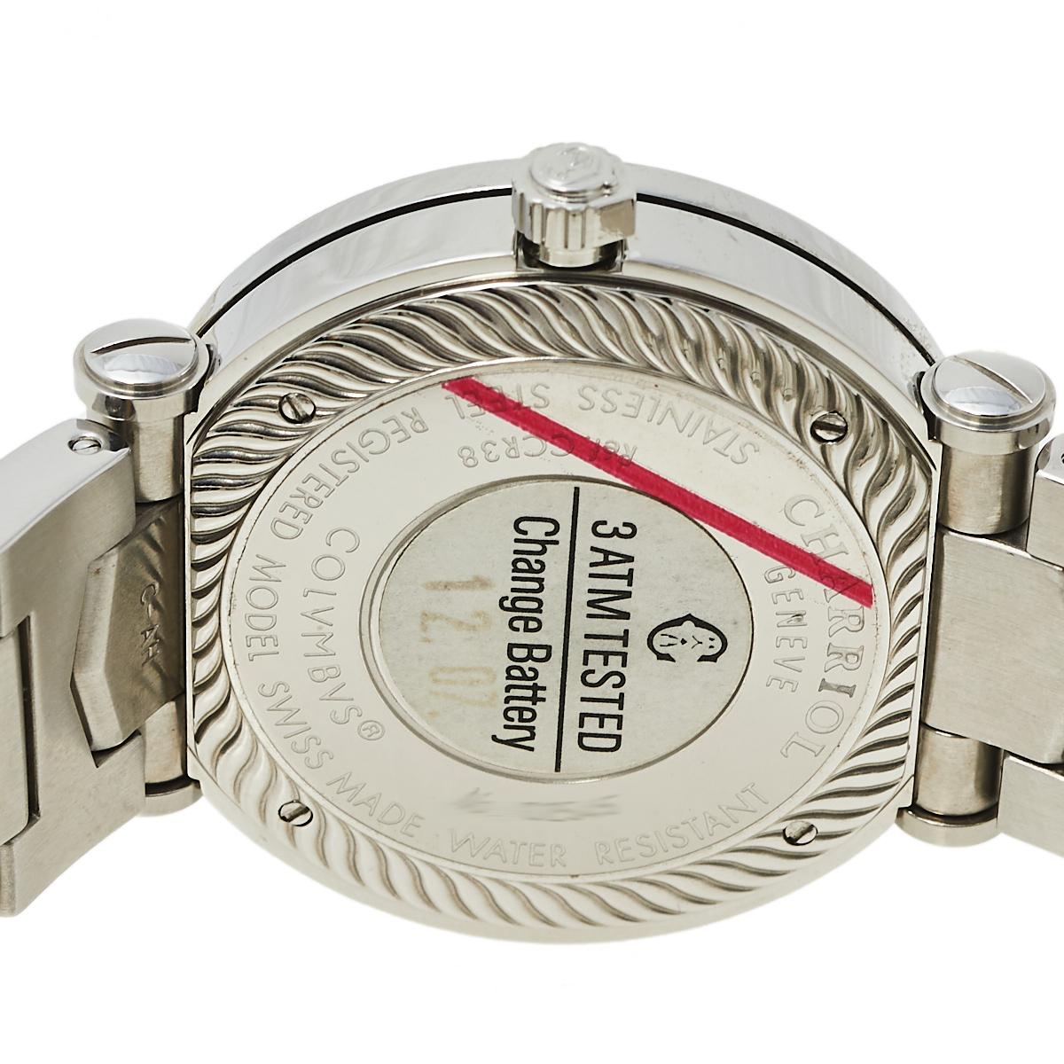 Contemporary Charriol Pink Stainless Steel Diamond Colvmbvs CCR38 Women's Wristwatch 38 MM