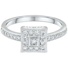 Charriol Princess Cut Diamond Cluster Engagement Ring