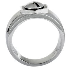 Charriol Rotonde Stainless Steel Black Epoxy Band Ring