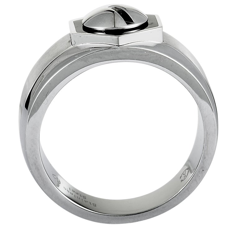 A stunningly robust design is marvelously presented in stainless steel in this fantastic “Rotonde” ring that is created by Charriol, producing a compellingly masculine effect.
 Ring Top Dimensions: 11mm x 13mm