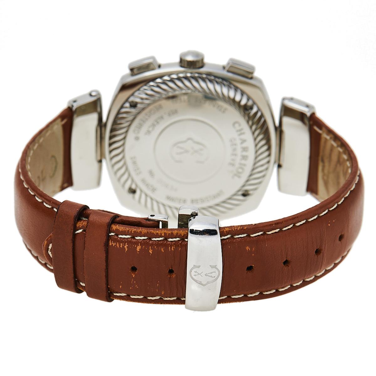 Charriol Silver Stainless Steel Alexander C REF.ALEXCXL Men's Wristwatch 40 mm In Good Condition In Dubai, Al Qouz 2
