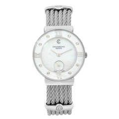 Charriol St Tropez MOP Diamond Dial Steel Quartz Ladies Watch ST30SD.560.008