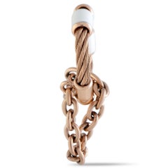 Charriol St. Tropez Stainless Steel and Pink PVD White Enamel Cable and Chain