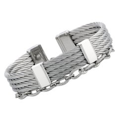 Charriol St-Tropez Stainless Steel and White Lacquer Bangle Bracelet