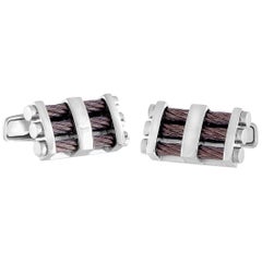 Charriol Stainless Steel Bronze-Plated Cable Rectangle Cufflinks