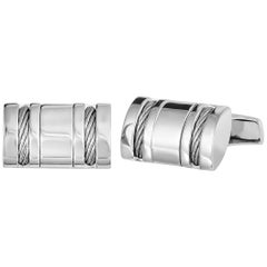 Charriol Stainless Steel Cable Rectangle Cufflinks