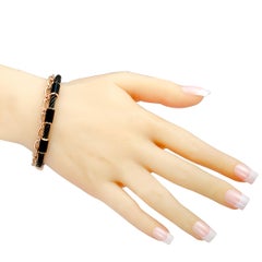 Charriol St.Tropez Stainless Steel Pink & Black PVD Enamel Cable Bangle Bracelet