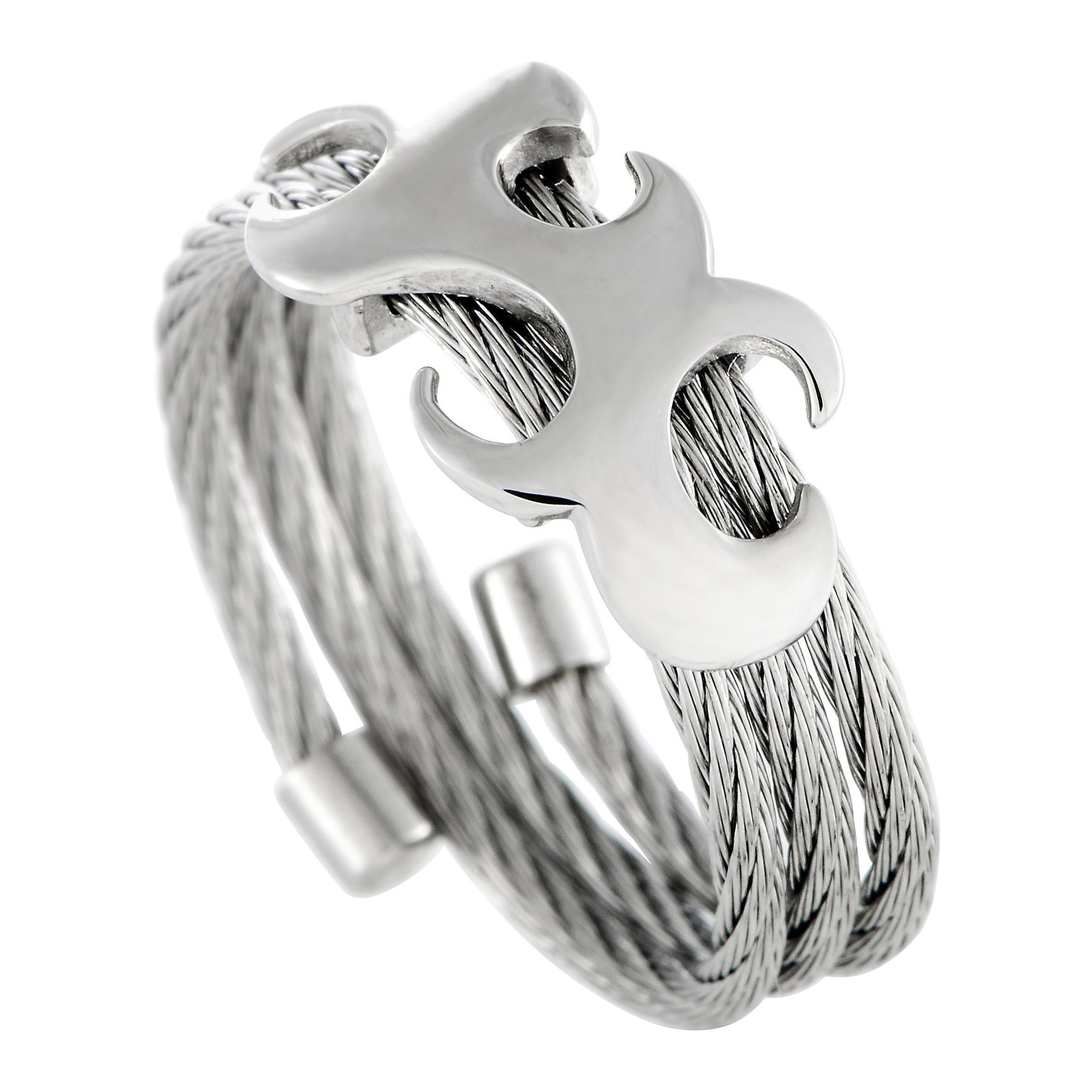 Charriol Tattoo Stainless Steel Spiral Cable Band Ring