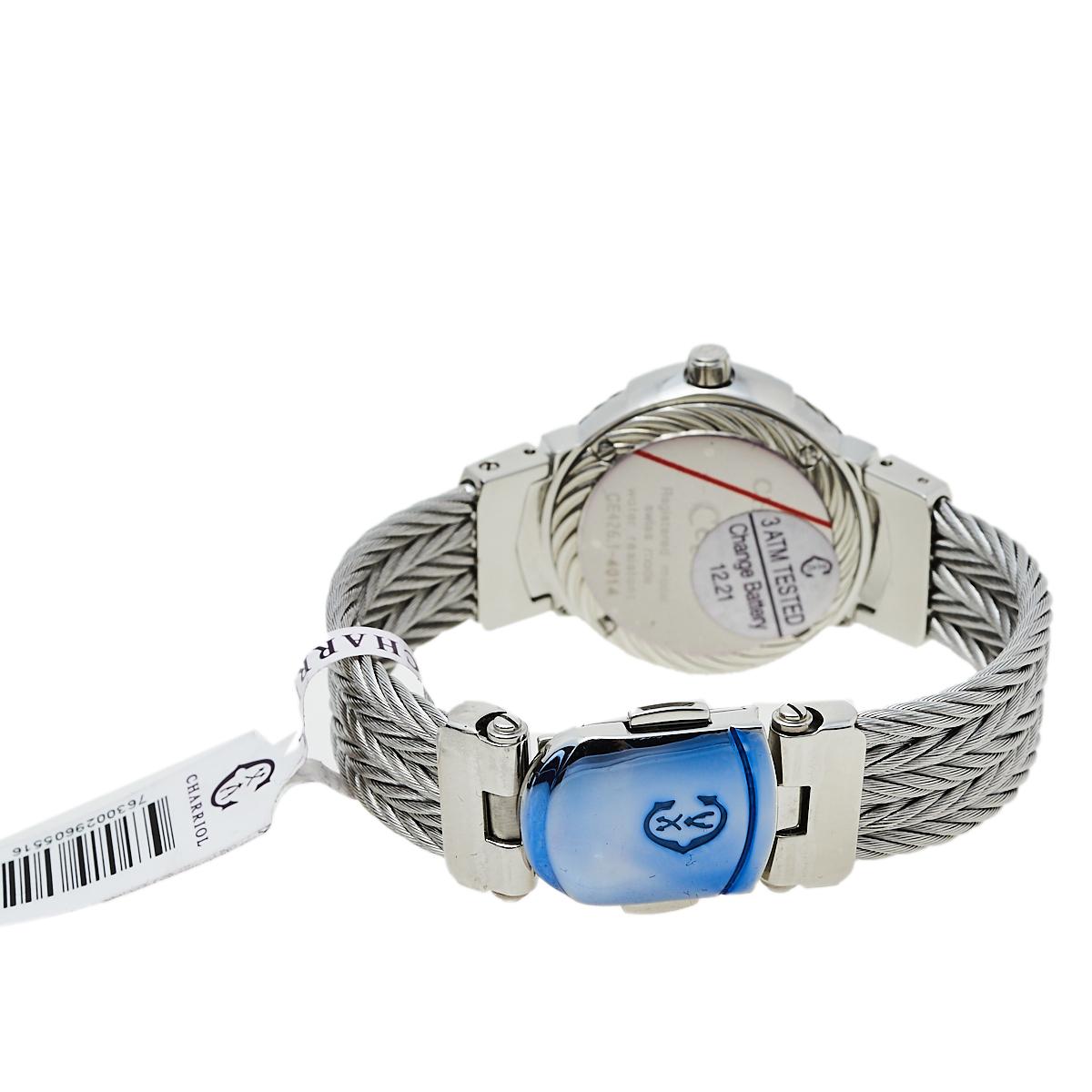 Charriol White Stainless Steel Celtic Quartz Women's Wristwatch 27 mm In Excellent Condition In Dubai, Al Qouz 2