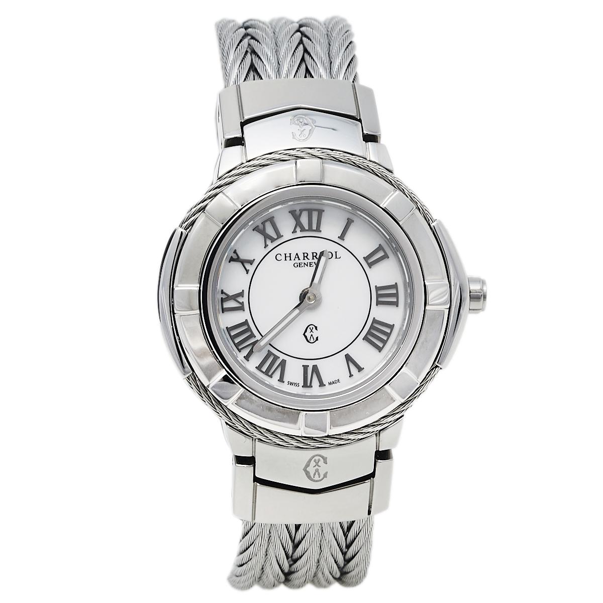 Charriol White Stainless Steel Celtic Quartz Women's Wristwatch 27 mm