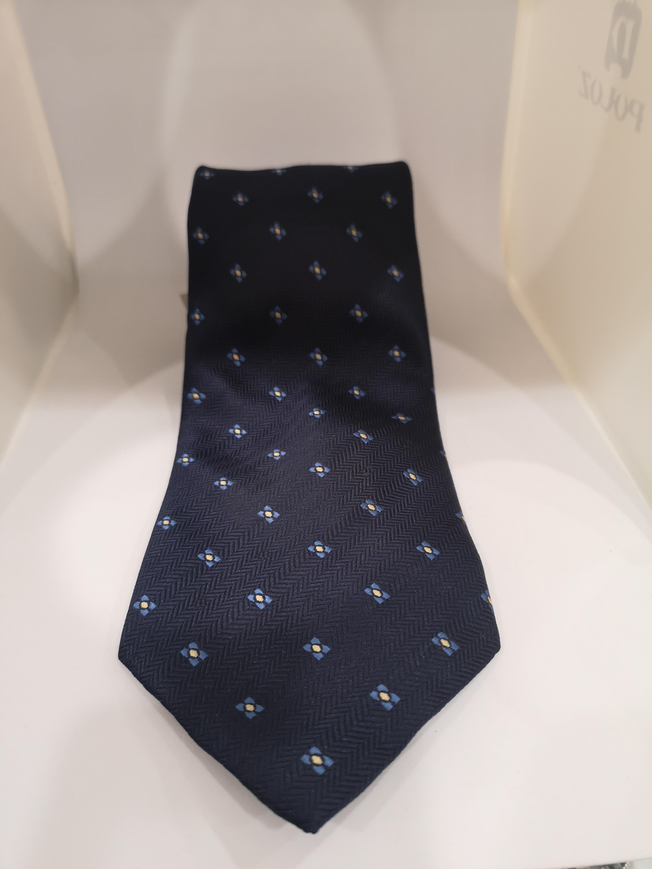 Charro Blue silk tie NWOT 3