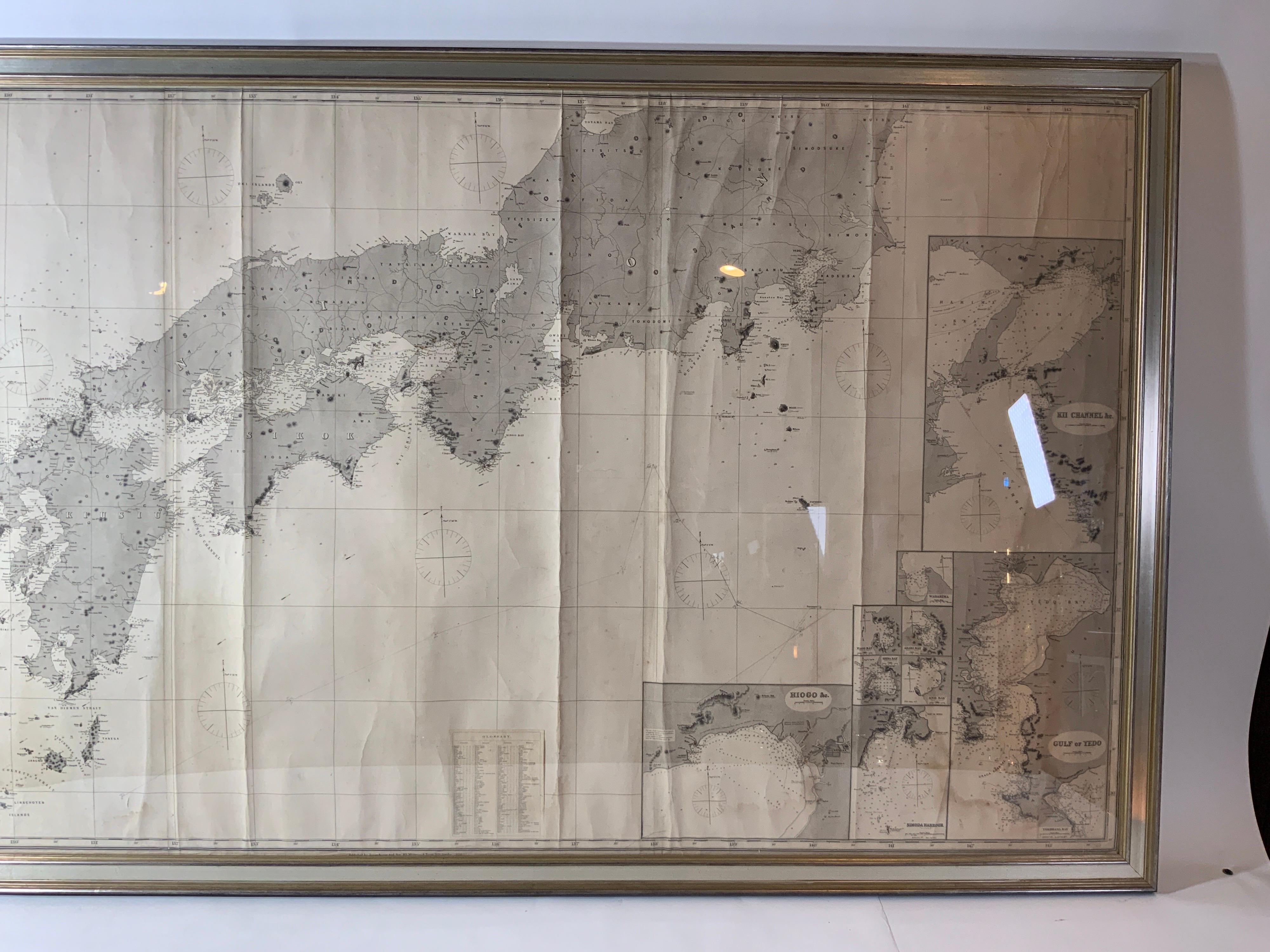 Paper Chart of Japan by James Imray and Son For Sale