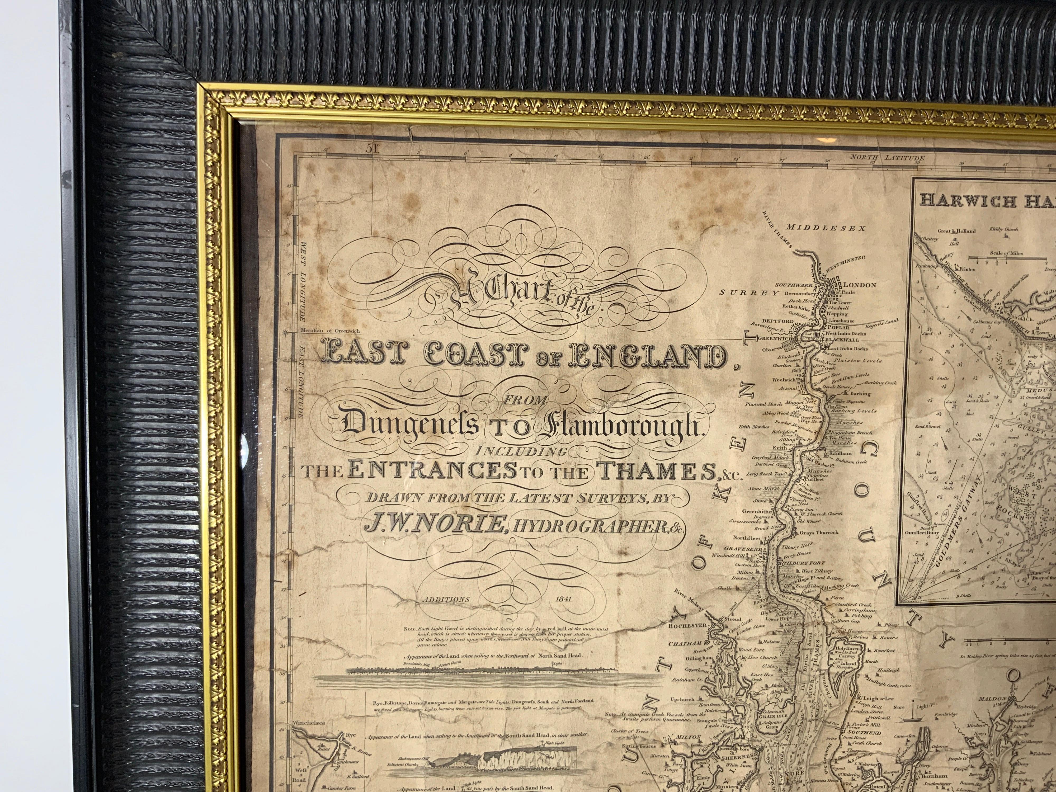 English Chart of the East Coast of England For Sale