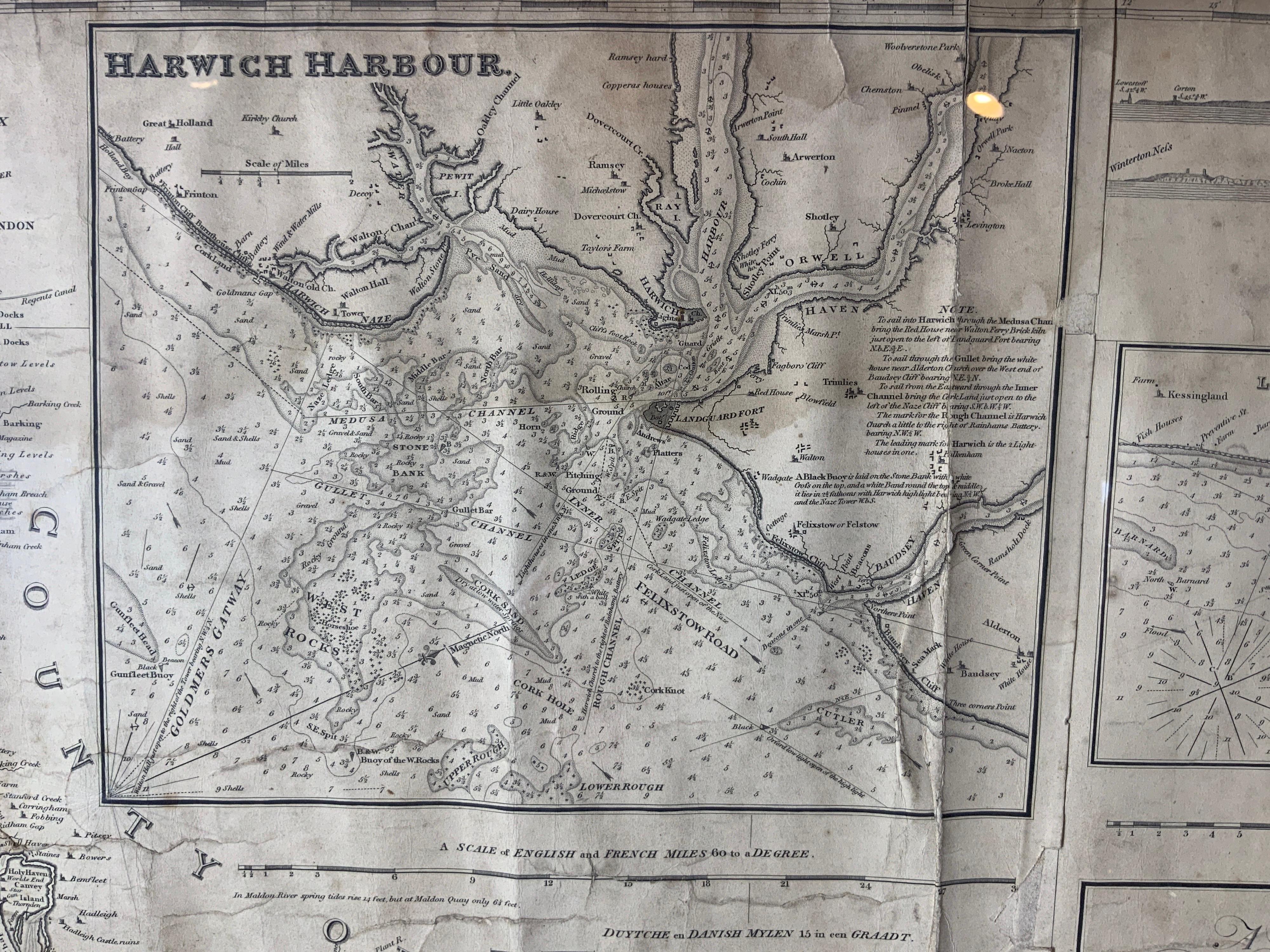 Paper Chart of the East Coast of England For Sale