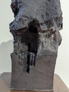 Sombra salvaje" - Escultura de cerámica Busto de lobo, Arte contemporáneo, Pieza única