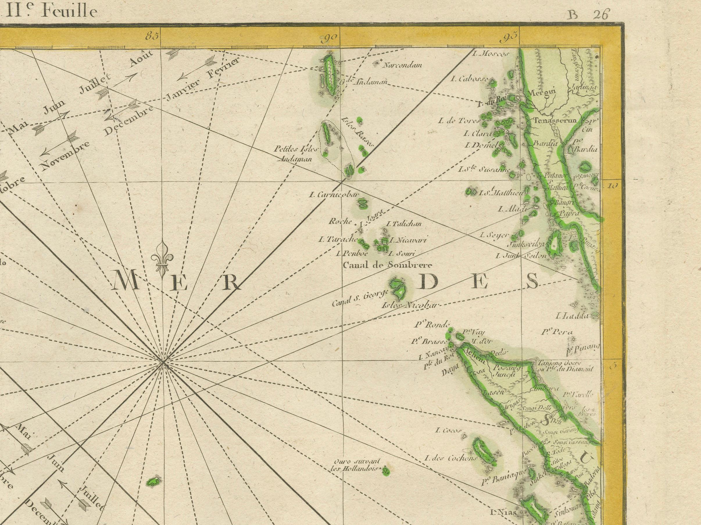 Paper Charting the Course of Empire: Bonne's 1770 Masterpiece Maps of the Indian Ocean For Sale