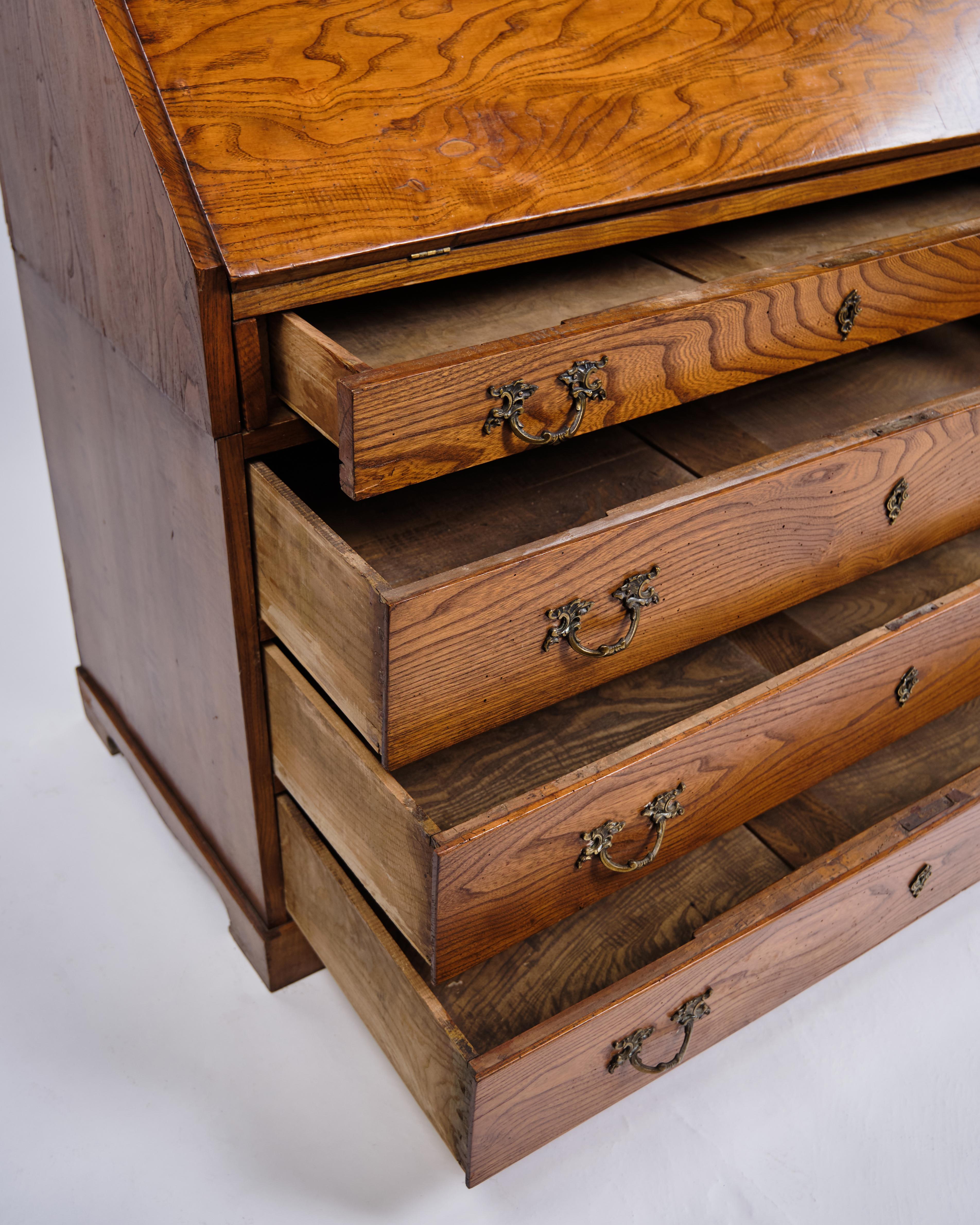 Ottone Chartol in stile Louis Seize in Oak e ottone del 1840 in vendita