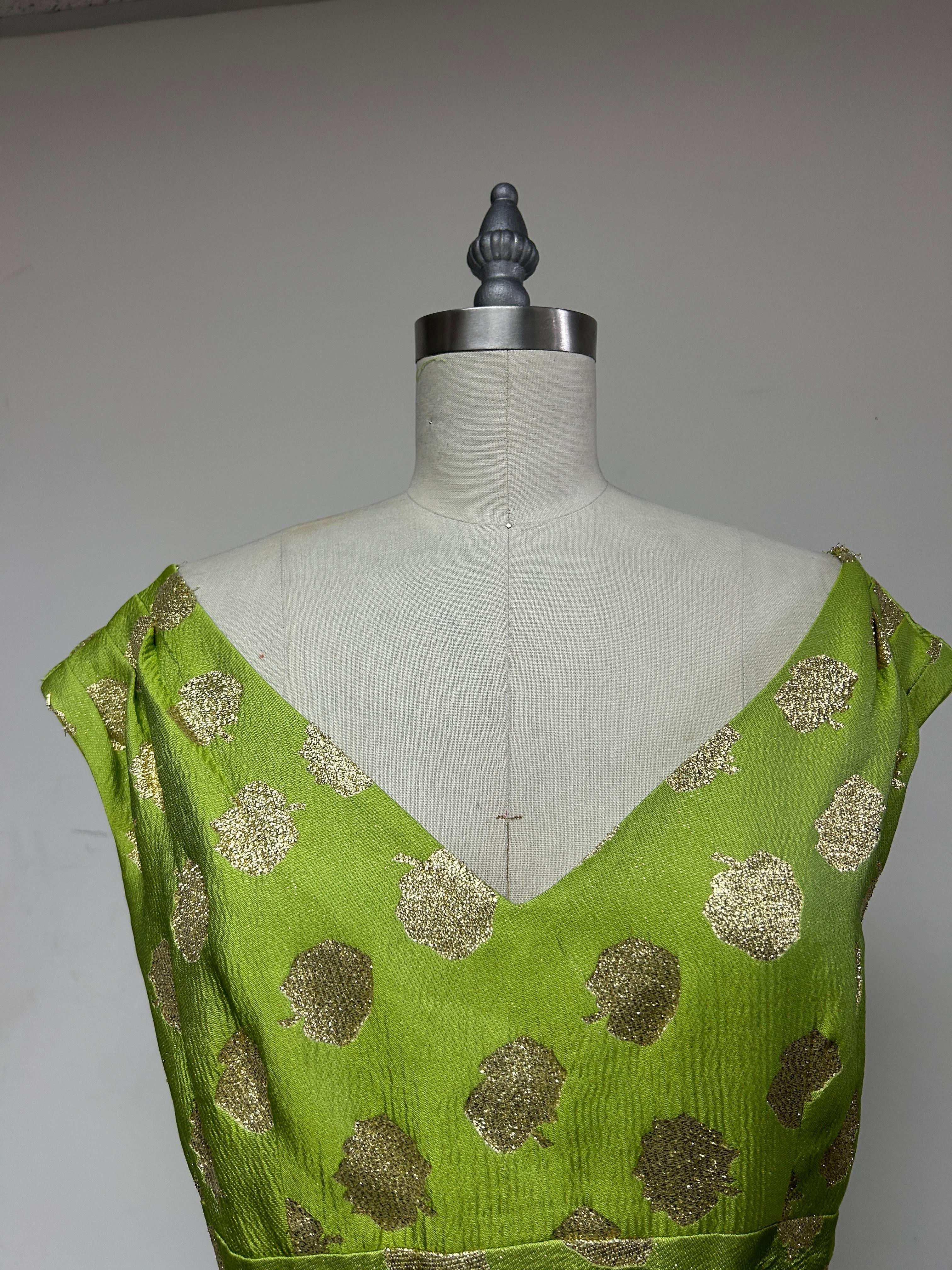 Vestido de fiesta brocado Chartreuse y dorado en Bueno estado para la venta en Los Angeles, CA