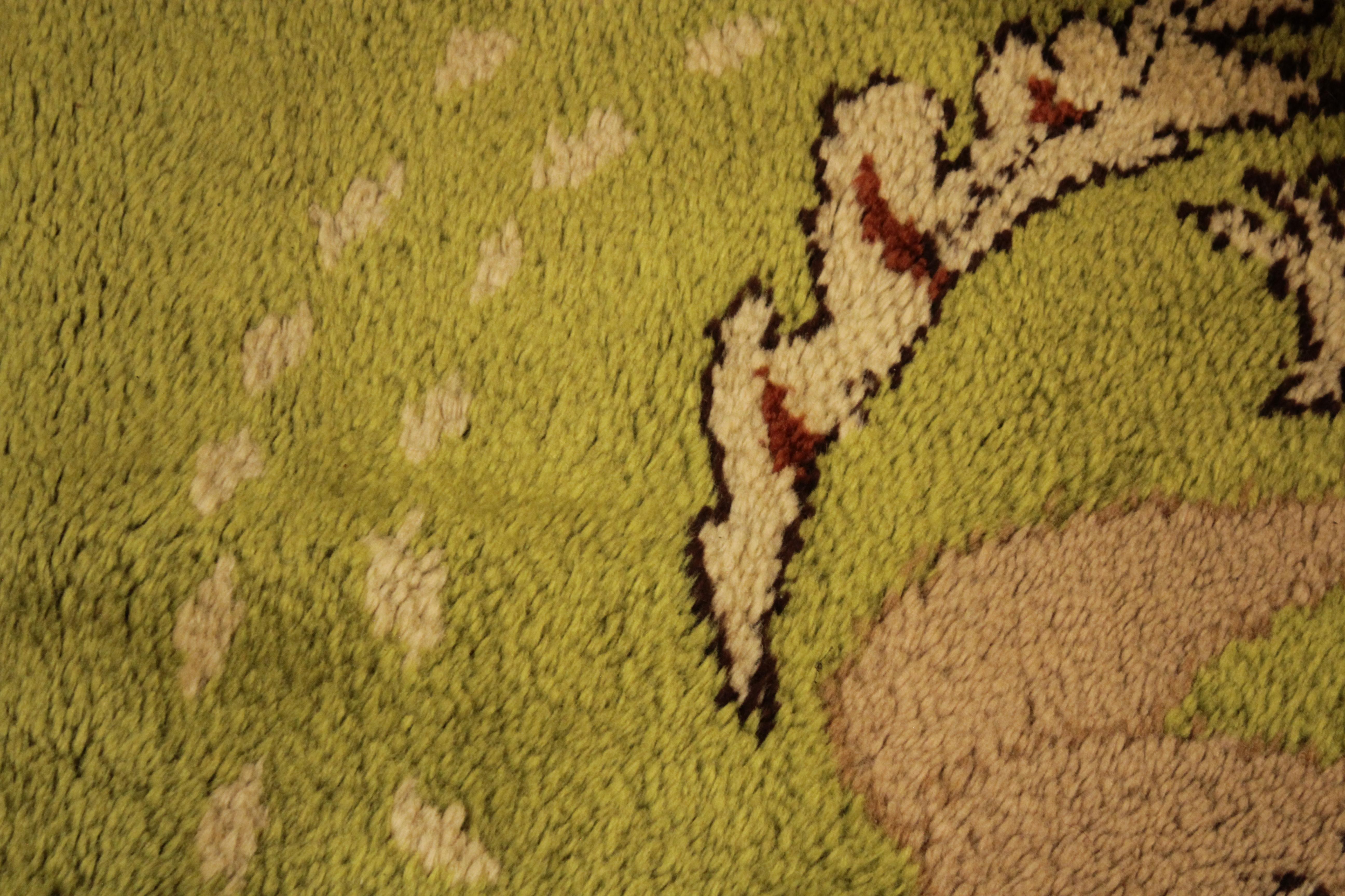 Chartreuse Ground 'Cavalcade' Oversize Carpet by Jean Lurçat for Maison Myrbor   For Sale 5