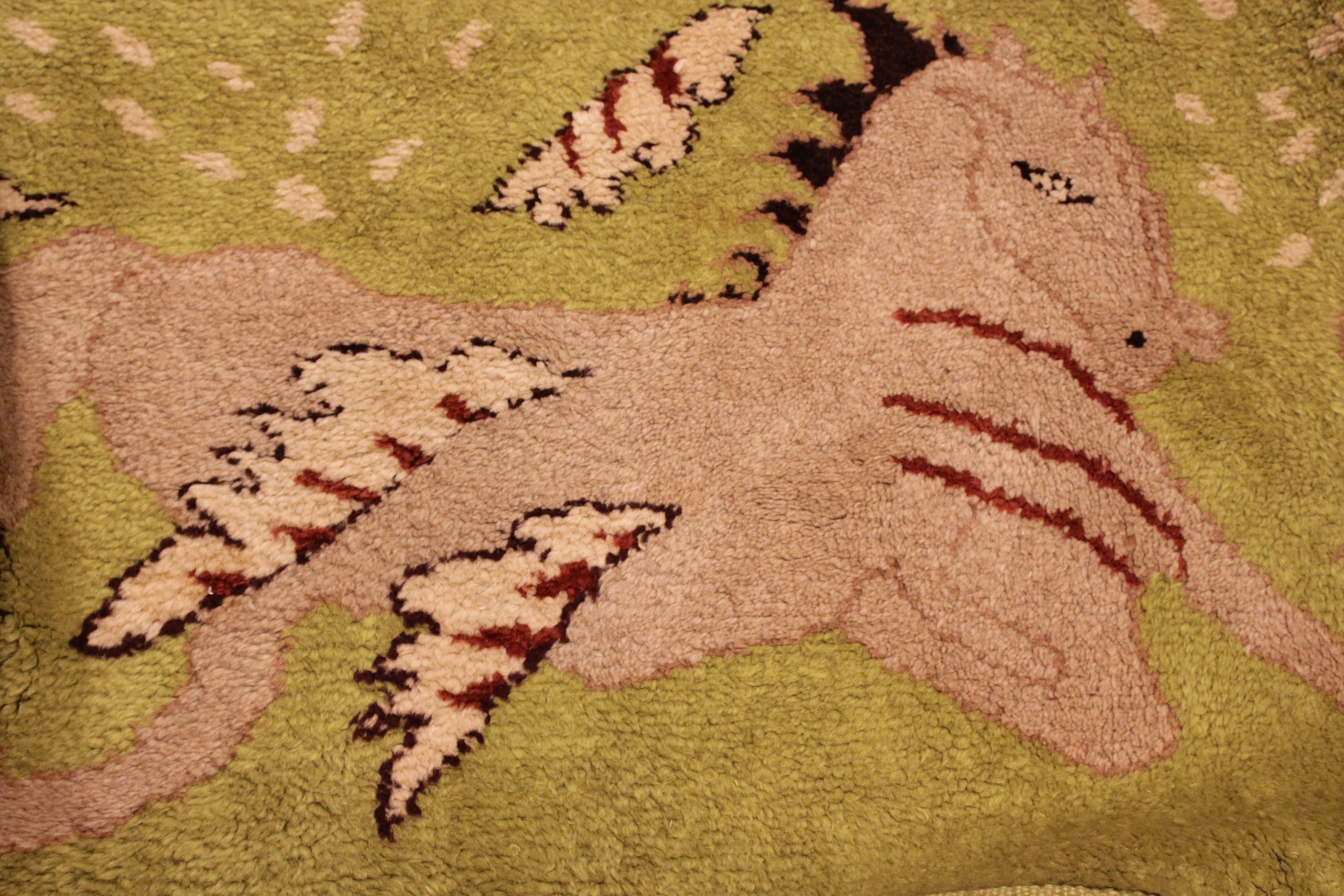 French Chartreuse Ground 'Cavalcade' Oversize Carpet by Jean Lurçat for Maison Myrbor   For Sale