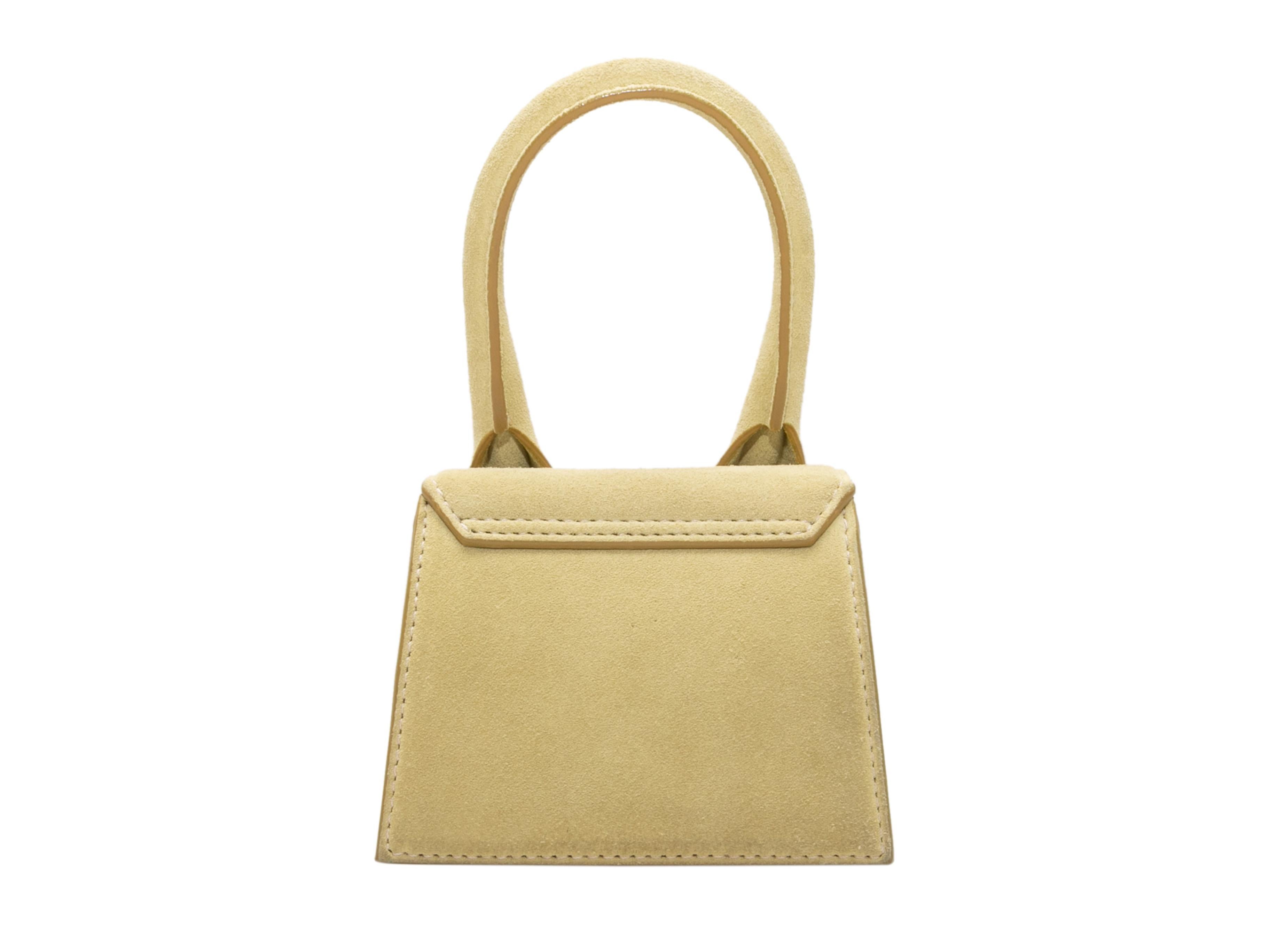 Chartreuse Jacquemus Suede Mini Crossbody Bag In Good Condition For Sale In New York, NY