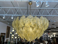 Chartreuse Murano Glass Leaf Tapering Chandelier