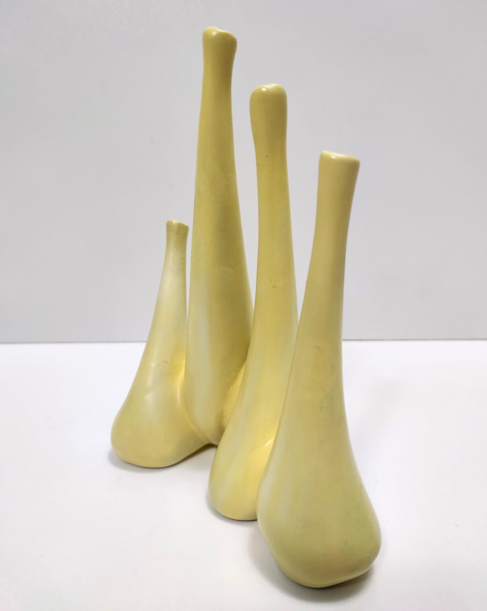 Italian Yellow Polished Ceramic Vase 