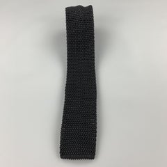 CHARVET Black Silk Textured Knit Tie