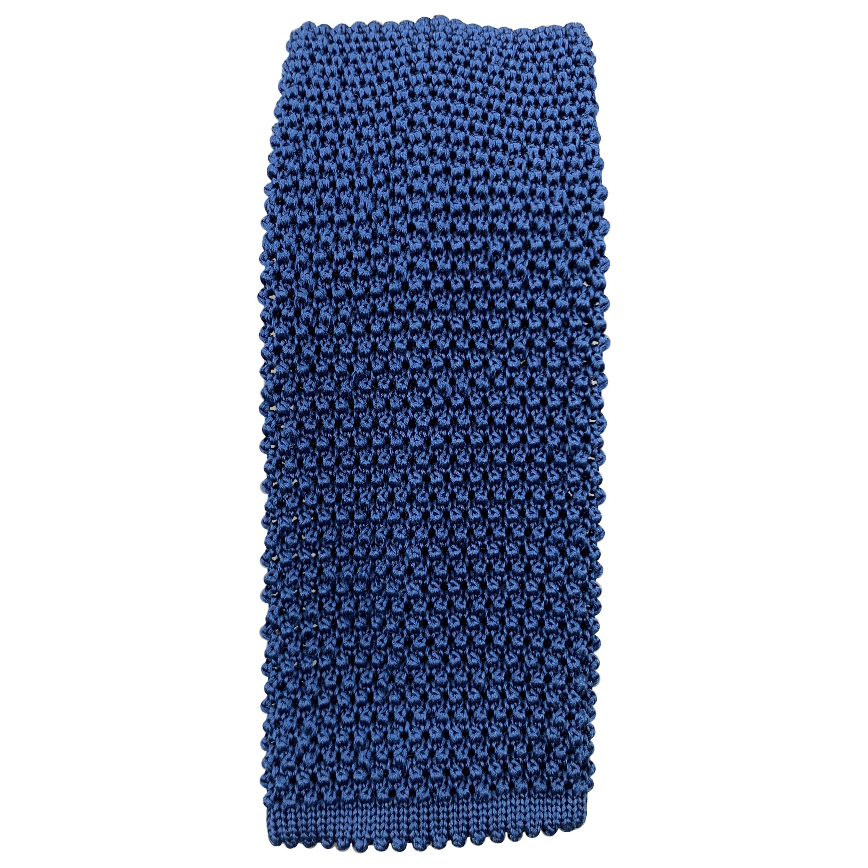 CHARVET Blue Silk Textured Knit Tie