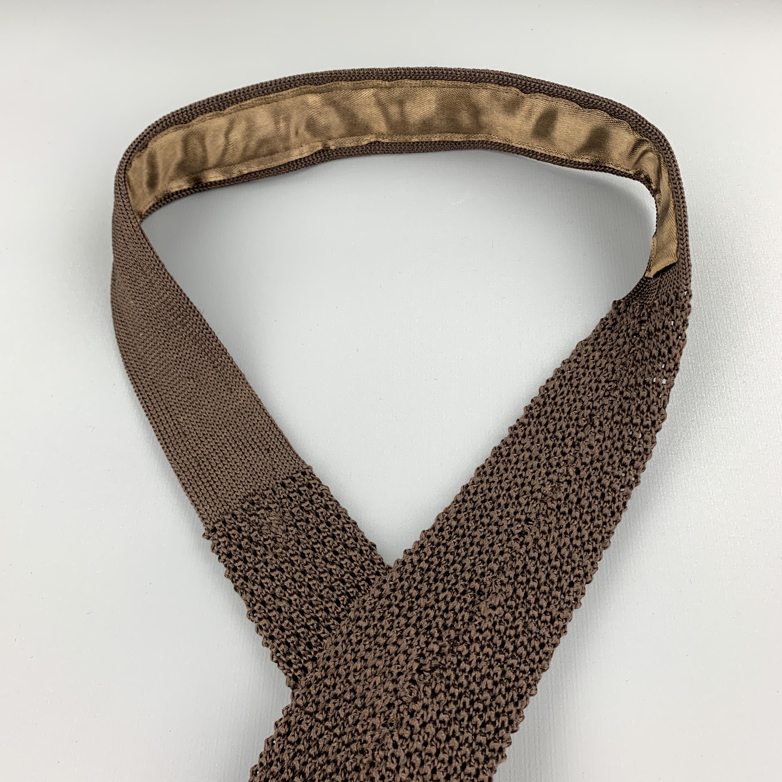 CHARVET Brown Silk Textured Knit Tie For Sale at 1stDibs