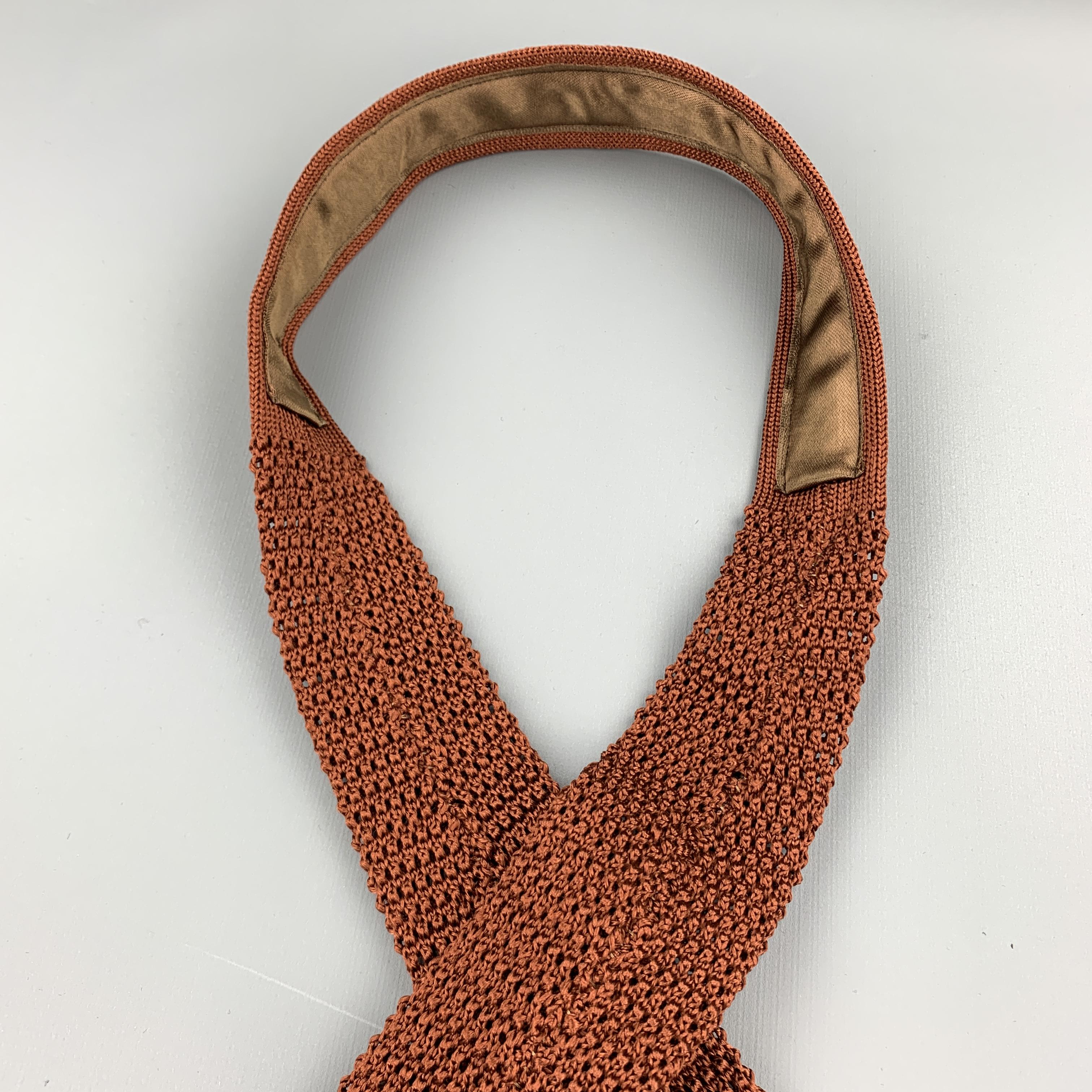 Men's CHARVET Copper Brown Textured Knit Silk Tie