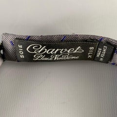 CHARVET Grau Marineblau Dots Seidenfliege