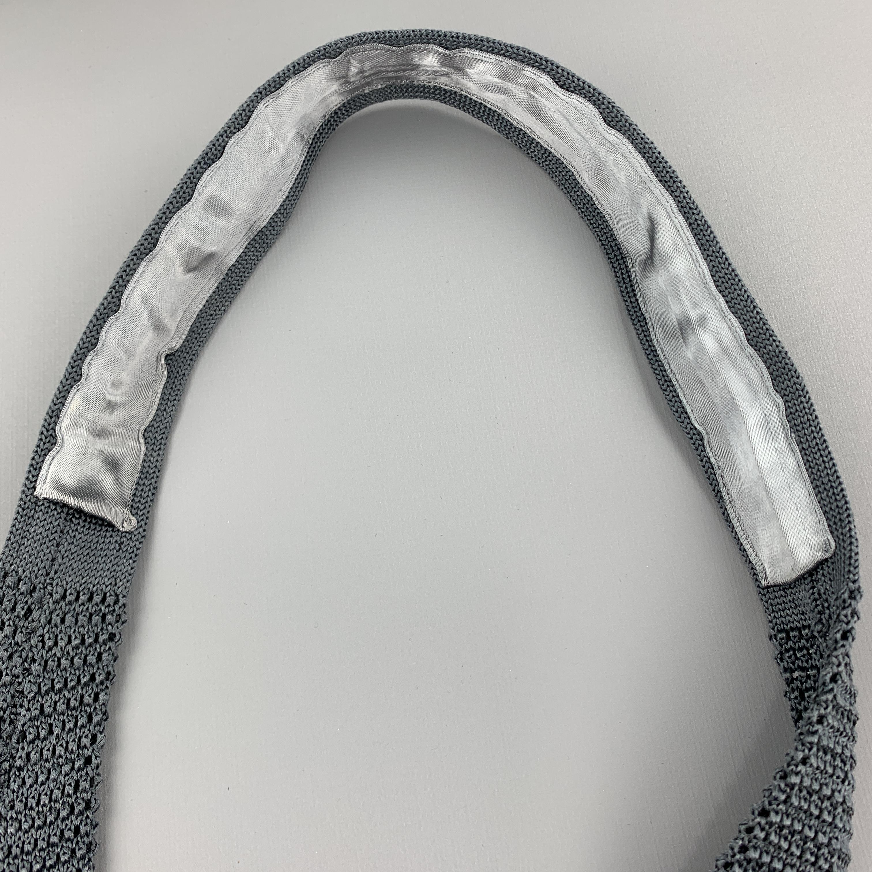 Men's CHARVET Muted Gray Teal Silk Textured Knit Tie