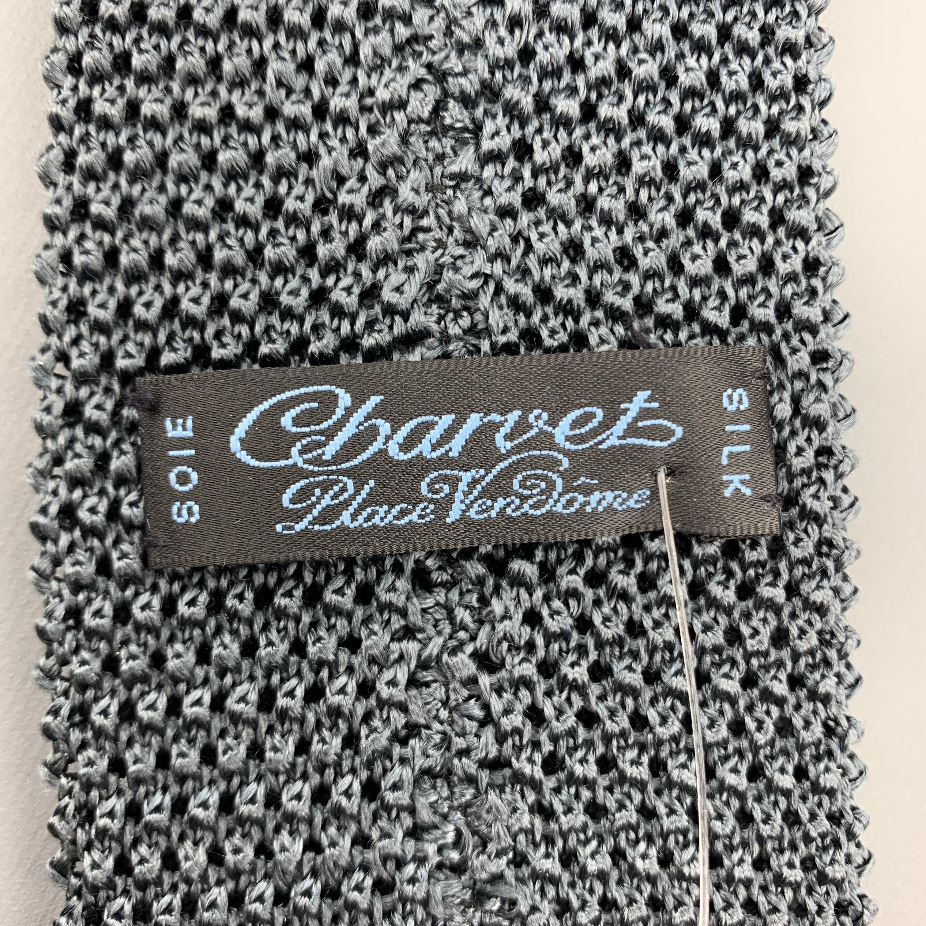 CHARVET Muted Teal Gray Silk Textured Knit Tie In Excellent Condition In San Francisco, CA