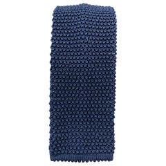 CHARVET Navy Blue Silk Textured Knit Tie