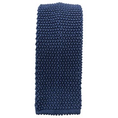 CHARVET Navy Silk Textured Knitted Tie