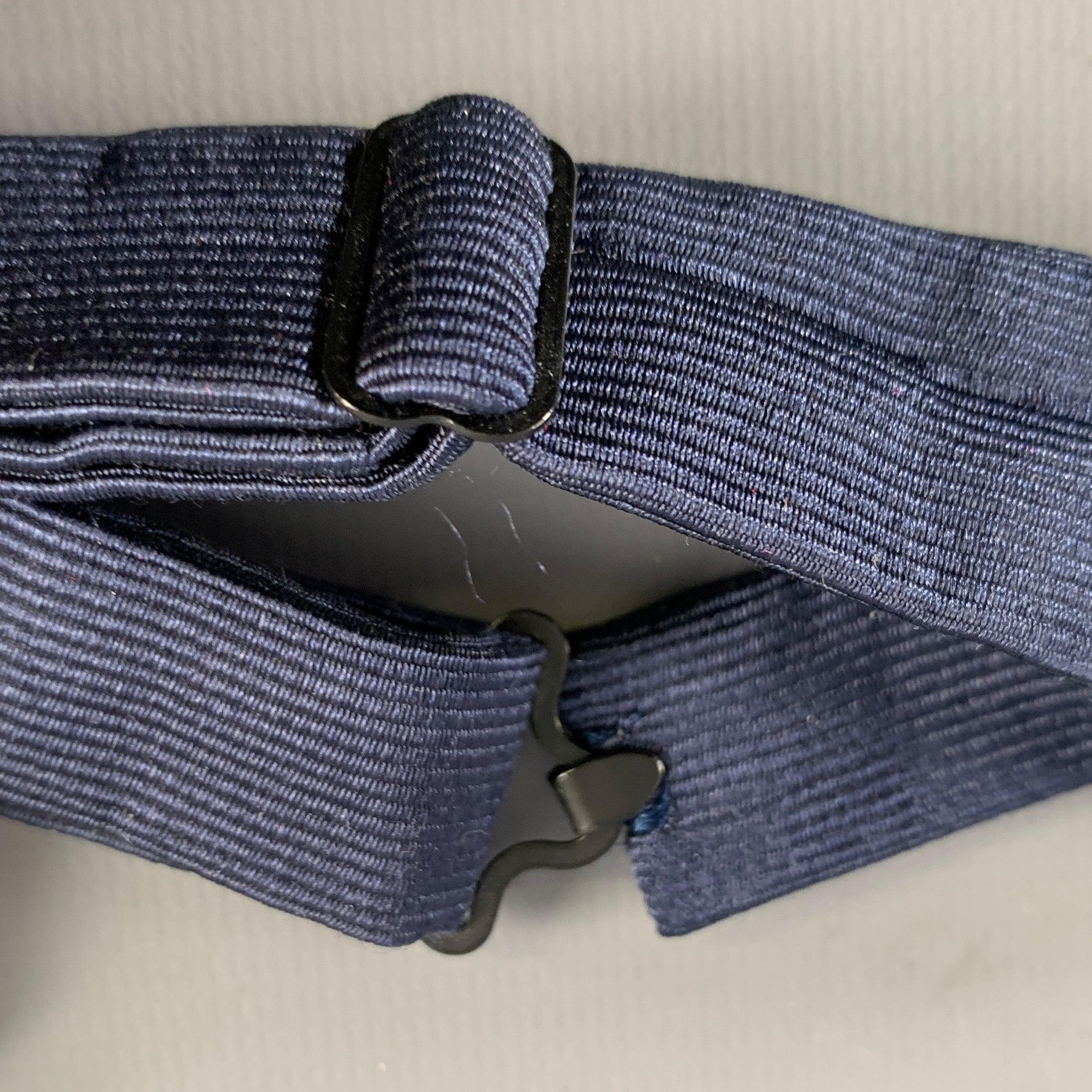 Purple CHARVET Navy Textured Silk Bow Tie For Sale