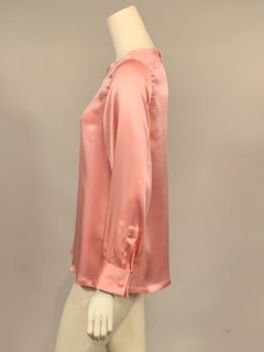 Charvet Paris Pink Silk Satin Blouse
