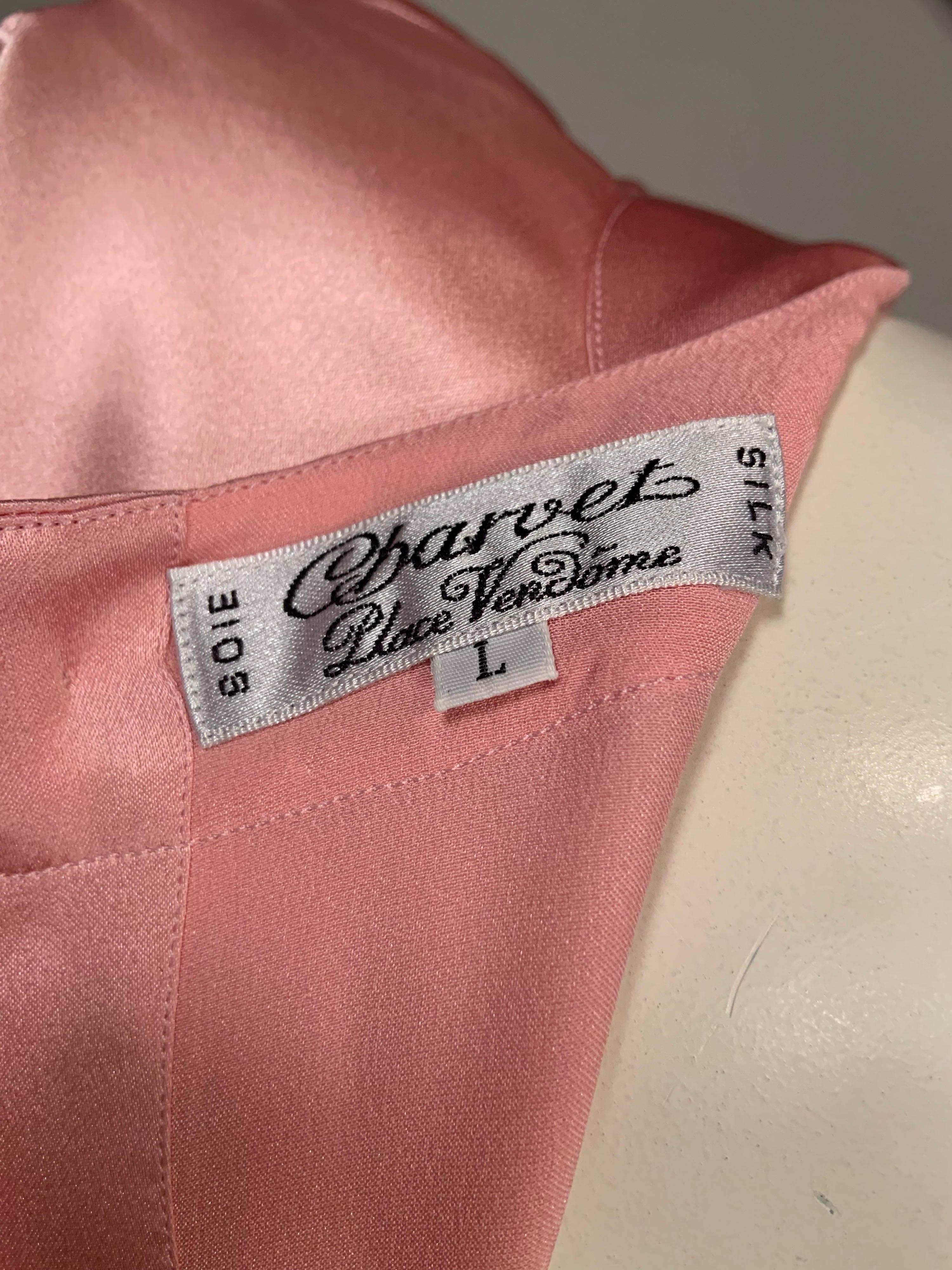 Charvet Paris Pink Silk Satin Blouse 1