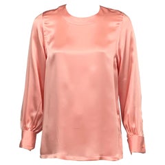 Charvet Paris Pink Silk Satin Blouse