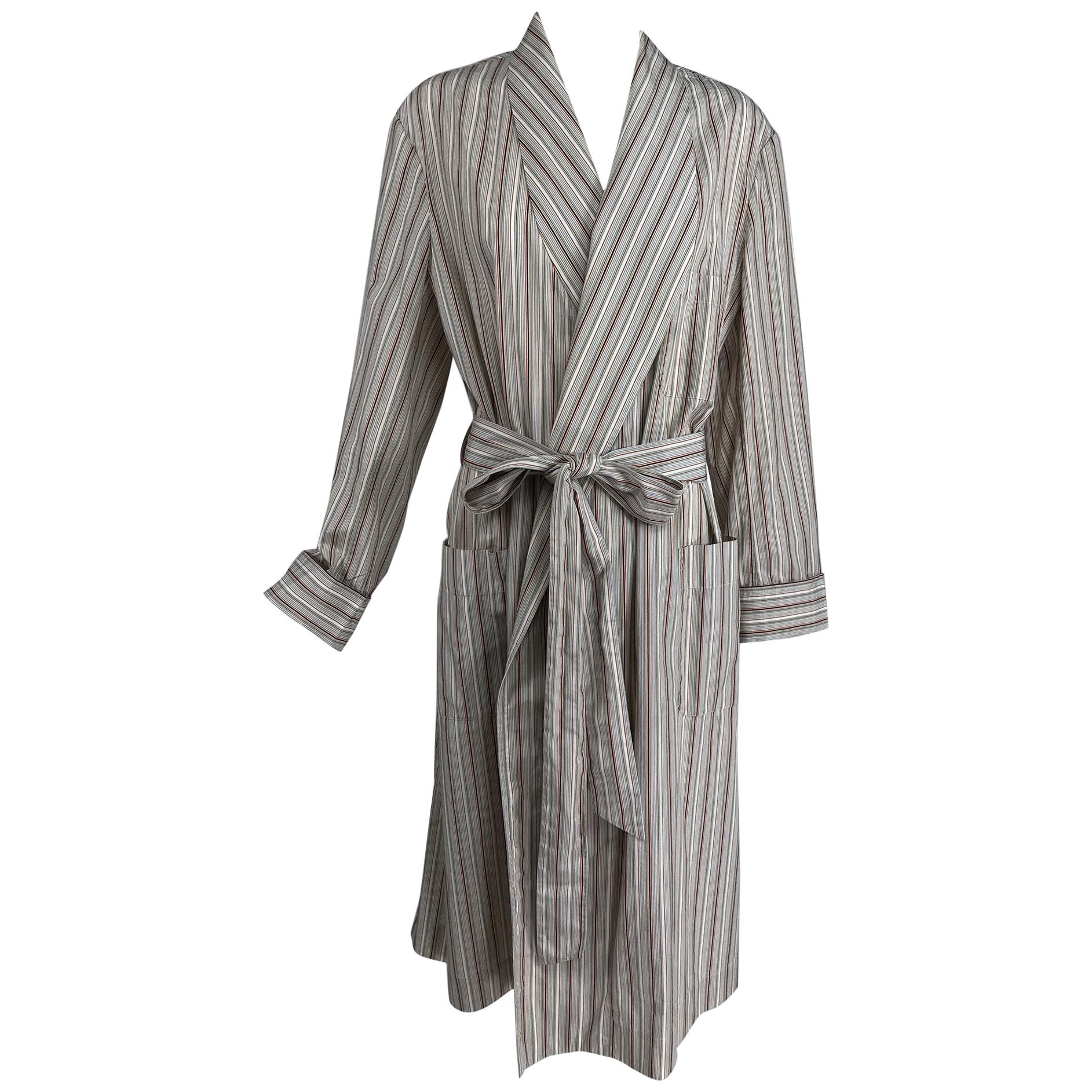 Charvet Paris Striped Cotton Robe