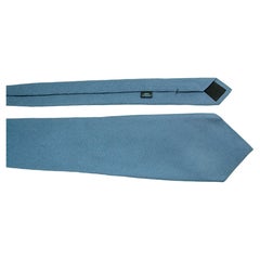 CHARVET Place Vendome Paris Blue Print Silk Neck Tie France