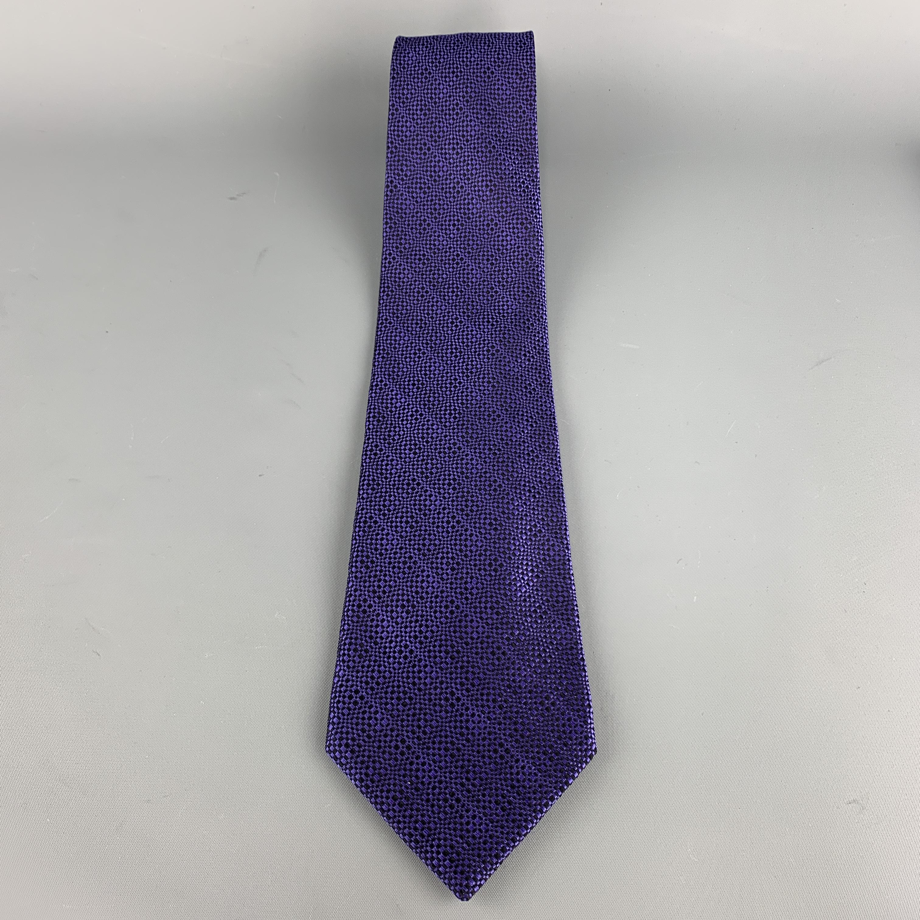 CHARVET Purple Woven Silk Tie In Excellent Condition In San Francisco, CA