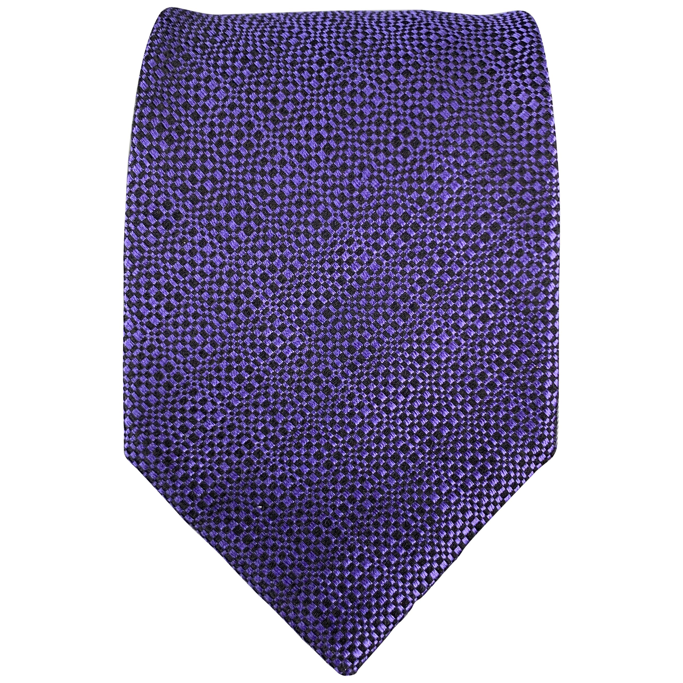CHARVET Purple Woven Silk Tie