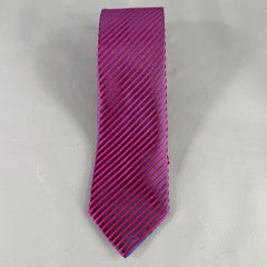 CHARVET Rote blaue Diagonalstreifen-Seidenkrawatte