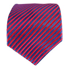 Charvet - Cravatta in seta a righe diagonali rosso-blu