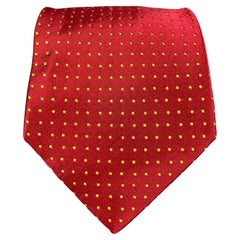 CHARVET Red Yellow Dots Silk Tie