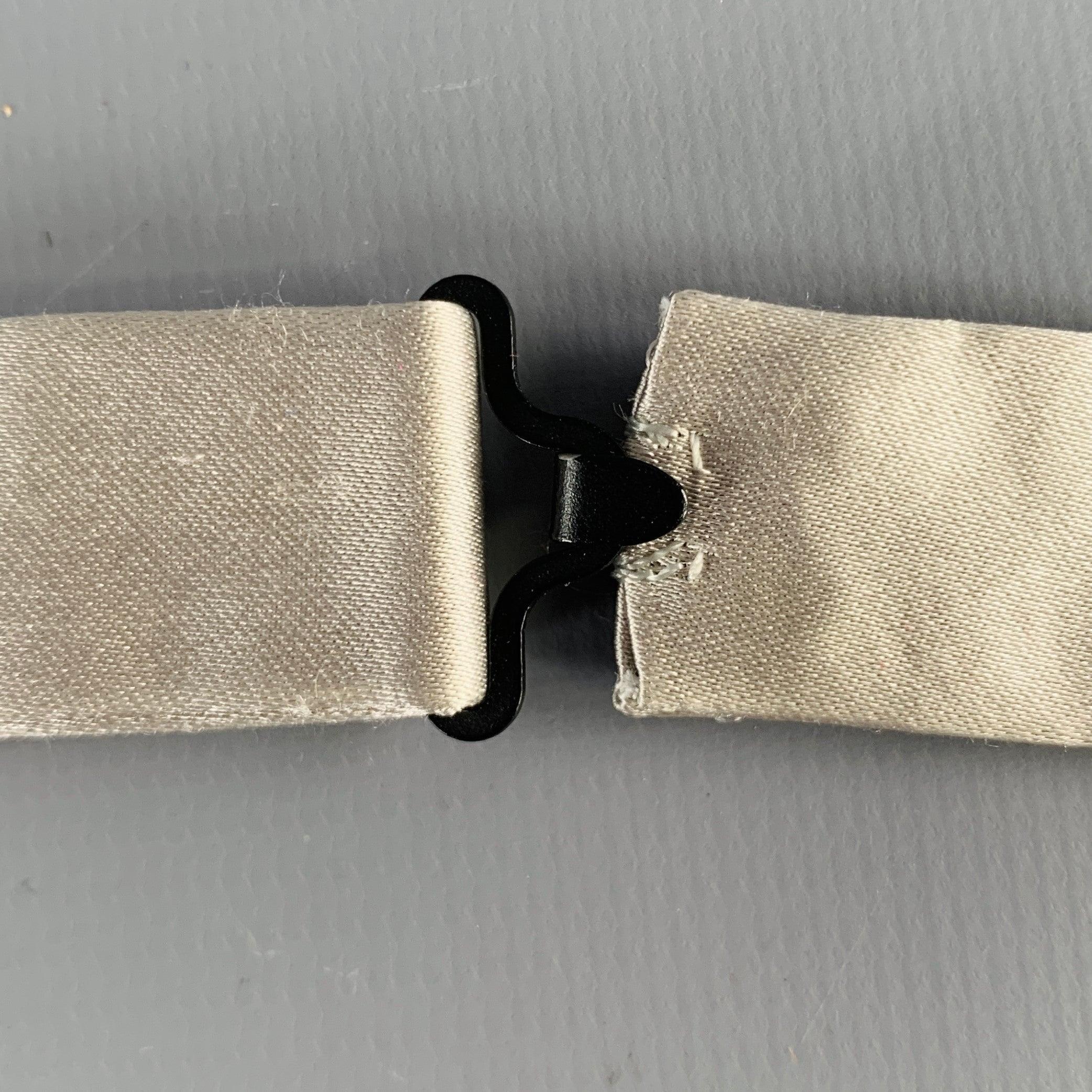 Beige CHARVET Silver Silk Bow Tie For Sale