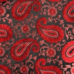 CHARVET Size L Burgundy Black Jacquard Silk Buttoned Vest