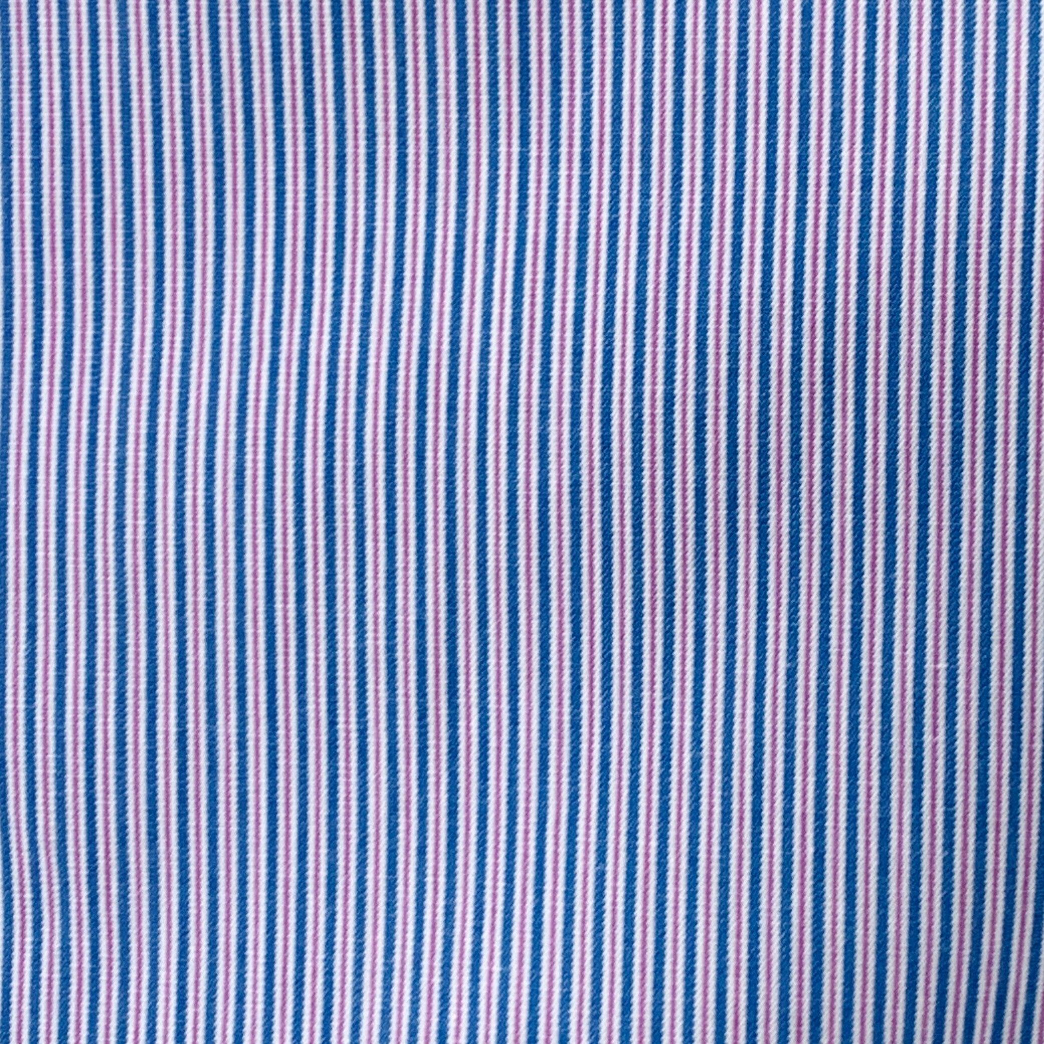 CHARVET long sleeve shirt
in a
blue and lilac cotton woven fabric featuring a stripe pattern, button down collar, and button closure. Made in France.Excellent Pre-Owned Condition. 

Marked:   size not marked, please check measurements.